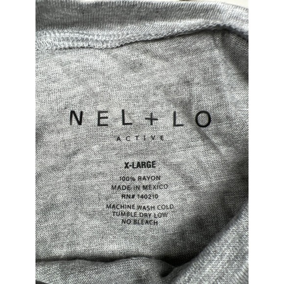 Nel + Lo Women XL Gray Run Crop Activewear Short Sleeve T Shirt Gym Tee Top - Picture 2 of 7
